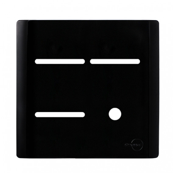 Placa p/ 3 Interruptores + Furo 4x4 - Novara Preto Brilhante 